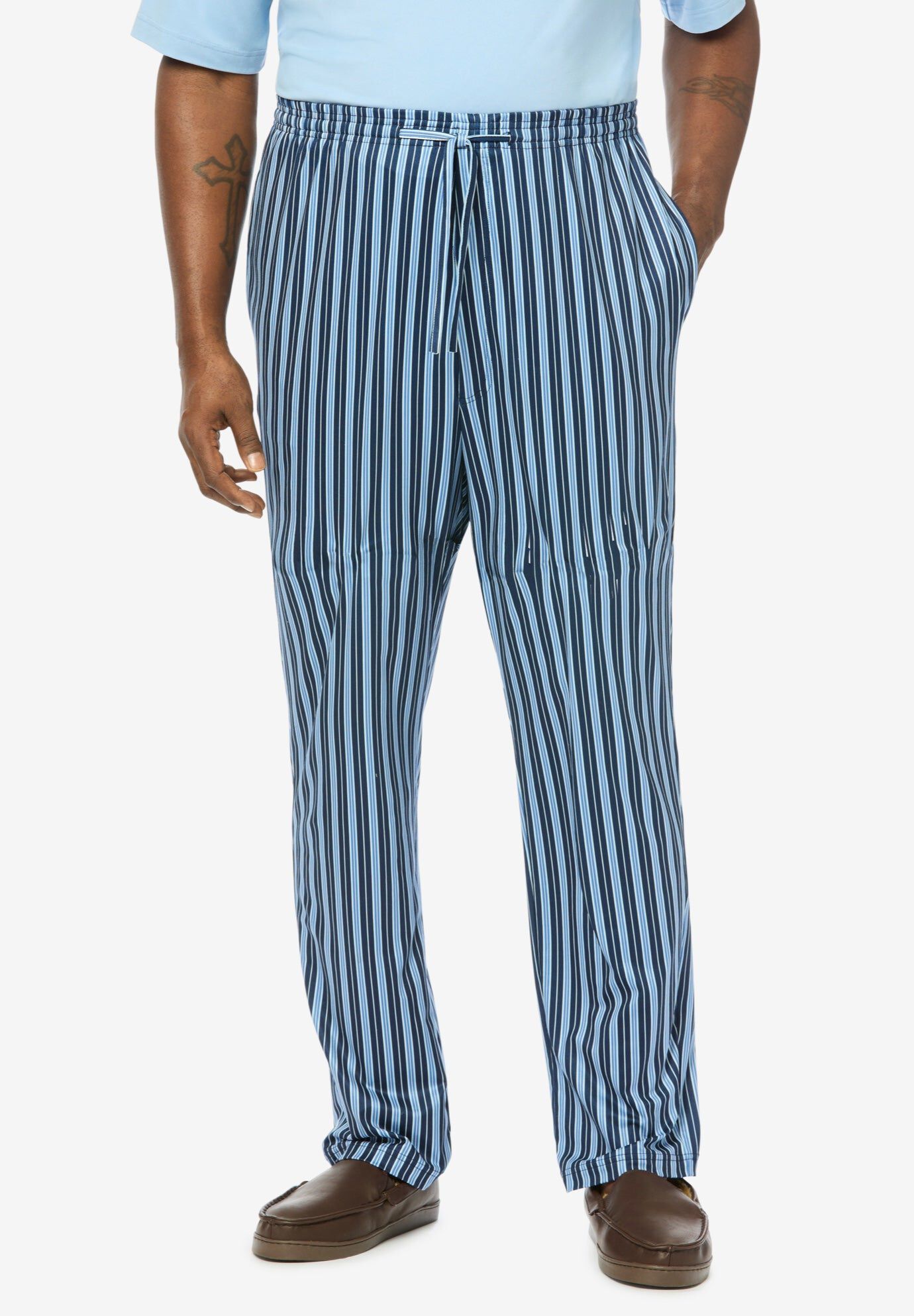 Ultra-Soft Pajama Pants, NAVY STRIPE, hi-res image number 0