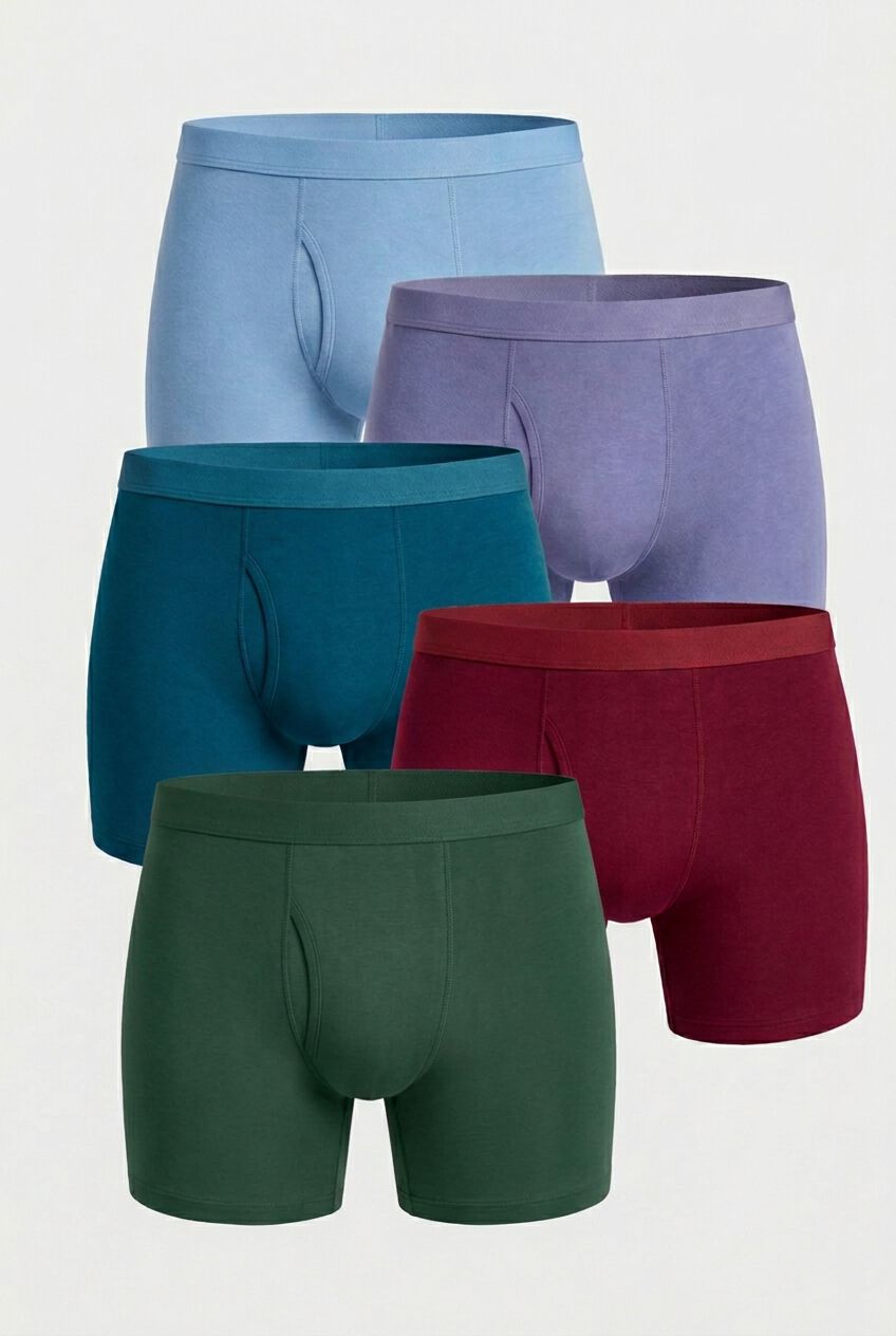 Cotton Boxer Briefs 5-Pack, ASSORTED COLORS, alternate image number 2