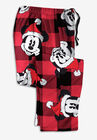 Micro-Fleece Holiday Pajama Pants, MICKEY HATS BUFFALO PLAID, hi-res image number null