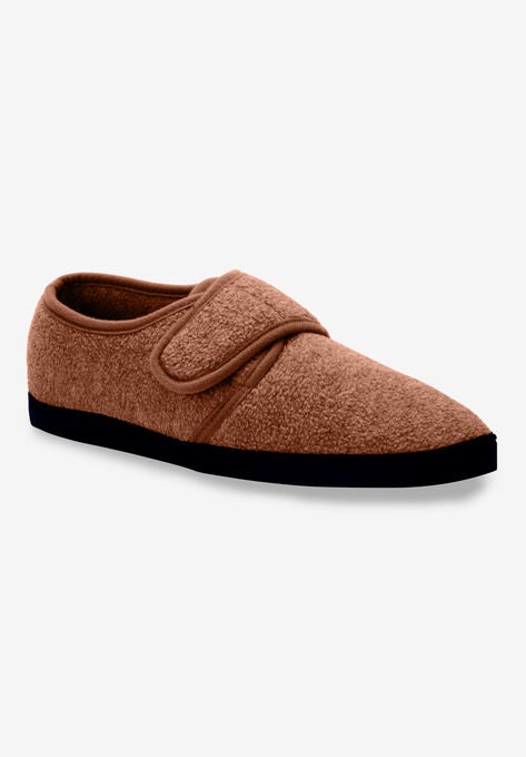 Adjustable Fleece Slippers, DARK MOCHA, hi-res image number null