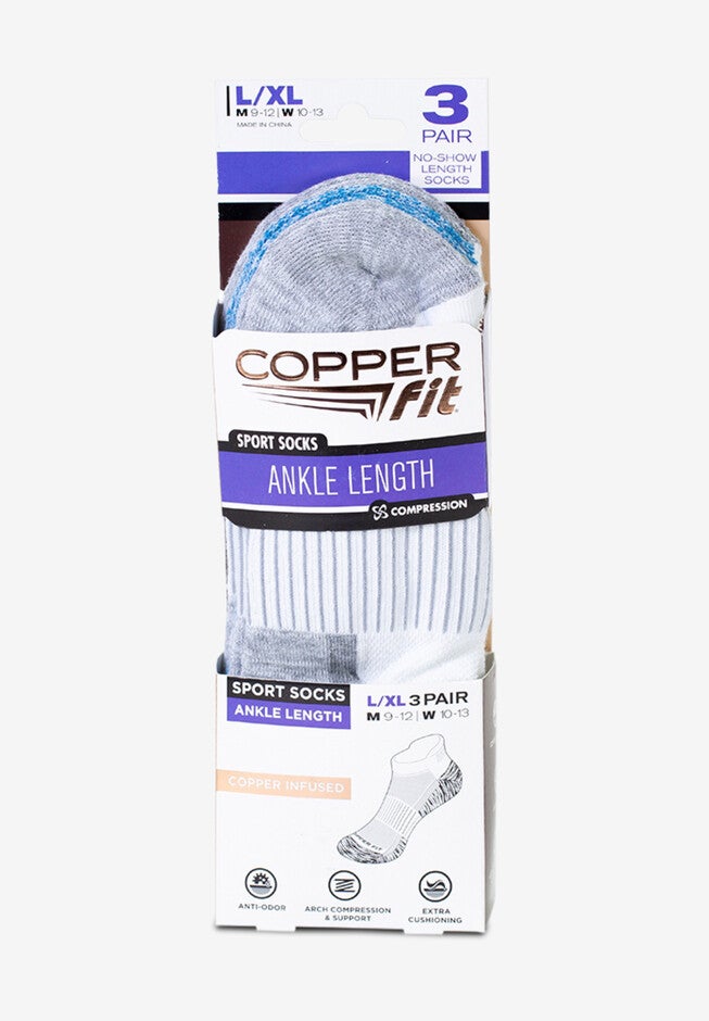 3PK Copper Infused Ankle Sock, , alternate image number null