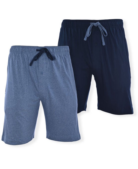 MENS SOLID KNIT JAMS, BLUE HEATHER NAVY, hi-res image number null