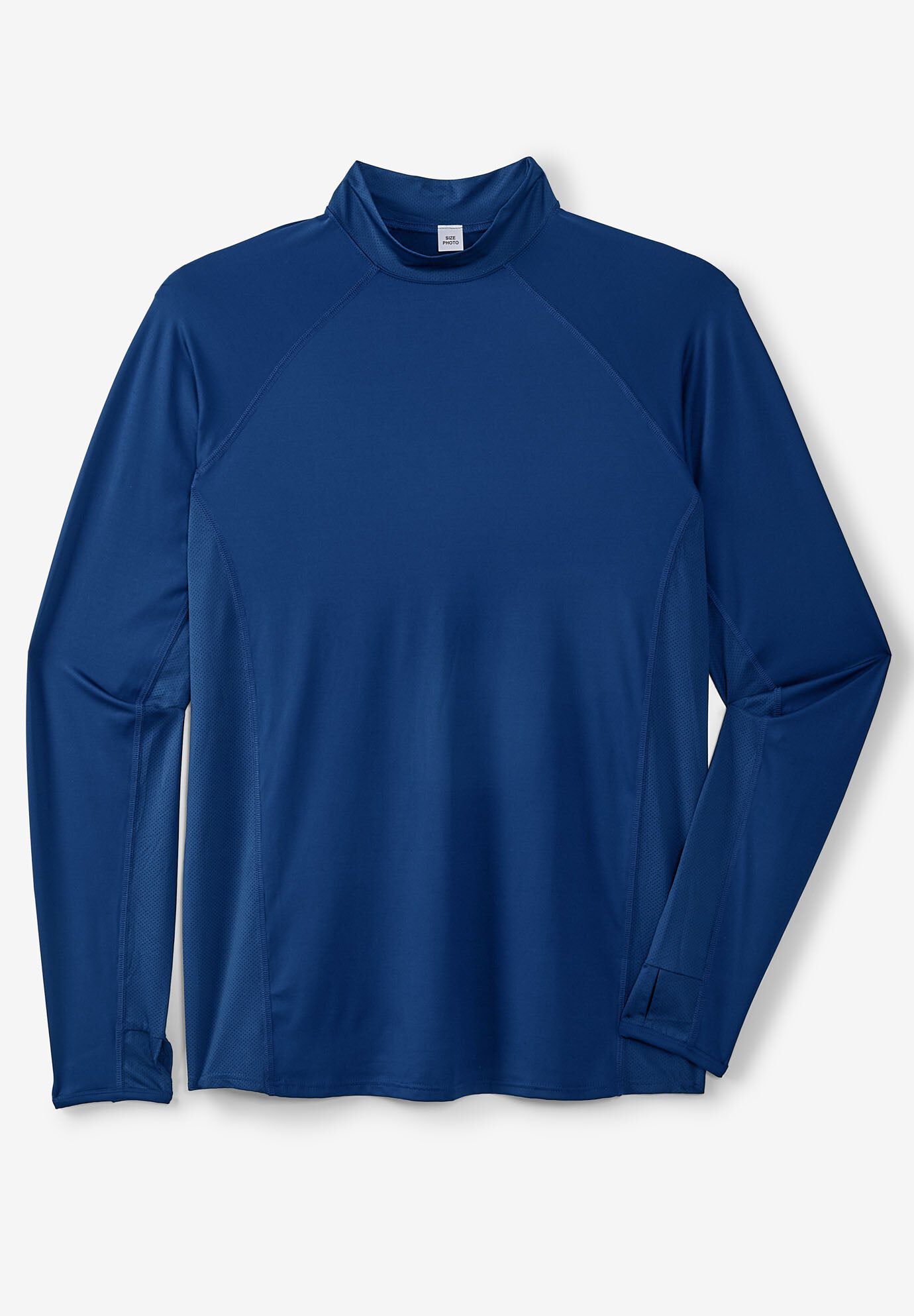 Mock Neck Base Layer Shirt by KS Sport&trade;, MIDNIGHT NAVY, hi-res image number 0