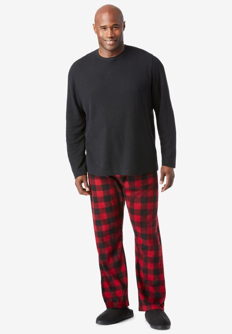 Hanes® X-Temp® Pajama Set, BLACK RED PLAID, hi-res image number null