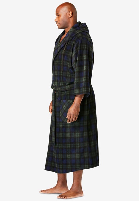 Hooded Microfleece Maxi Robe with Front Pockets, , alternate image number null
