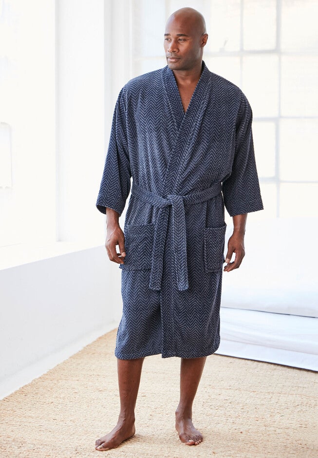 Terry Velour Kimono Robe, , alternate image number null