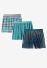 Cotton Boxers 3-Pack, LIGHT TEAL ASSORTED PACK, hi-res image number 0