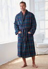 Jersey-Lined Flannel Robe, , alternate image number null
