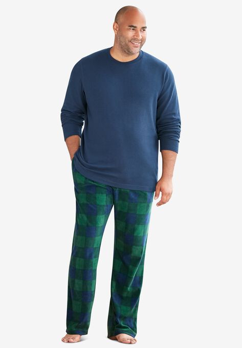 Hanes® X-Temp® Pajama Set, NAVY GREEN BUFFALO PLAID, hi-res image number null