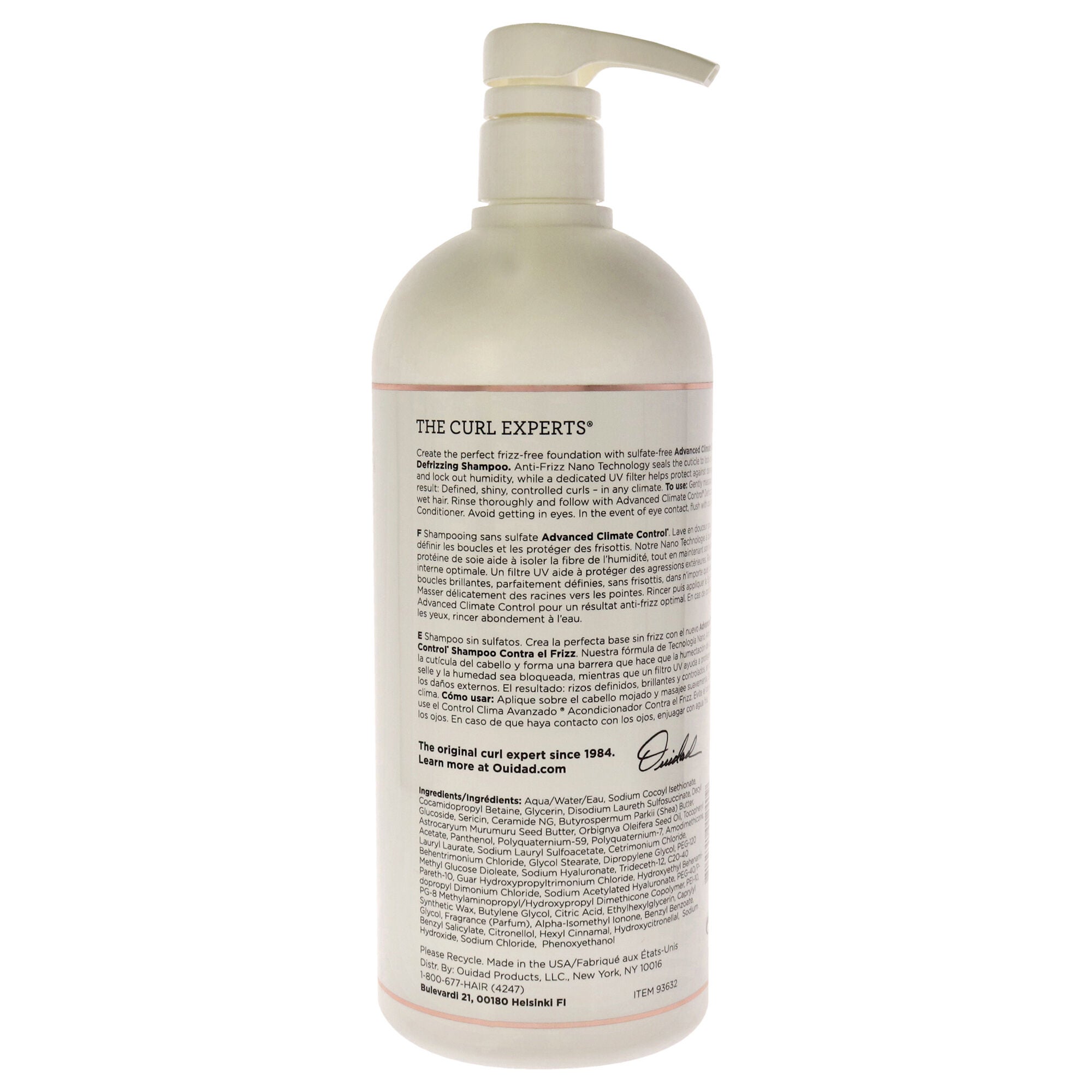 Advanced Climate Control Defrizzing Shampoo by Ouidad for Unisex - 33.8 oz Shampoo, See Description, alternate image number 1