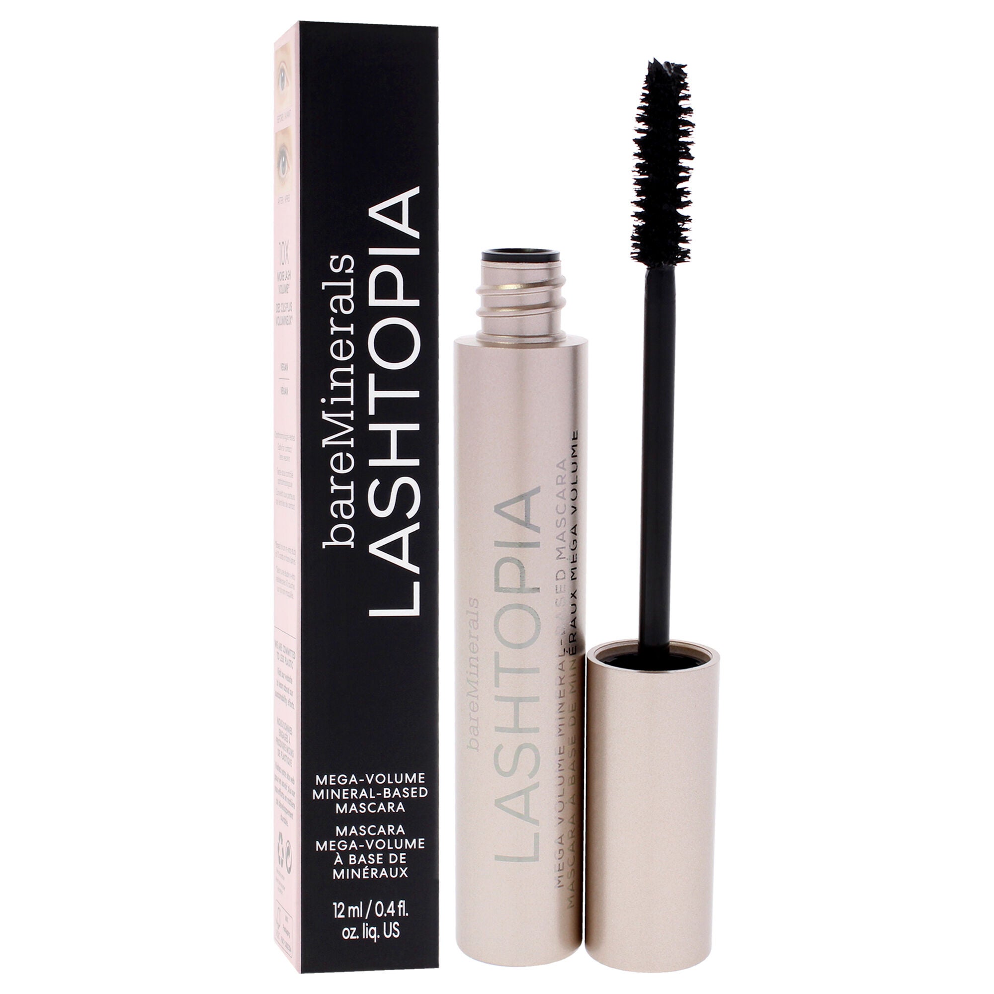 Lashtopia Mega Volume Mineral Based Mascara - Ultimate Black by bareMinerals for Women - 0.4 oz Mascara, See Description, alternate image number 1