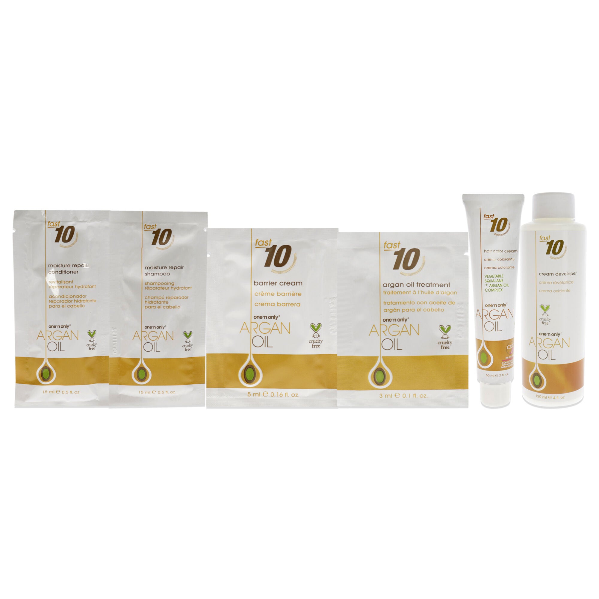 Argan Oil Fast 10 Permanent Hair Color Kit - 7A Cool Medium Blonde by One n Only for Unisex - 1 Pc Hair Color, See Description, alternate image number 3