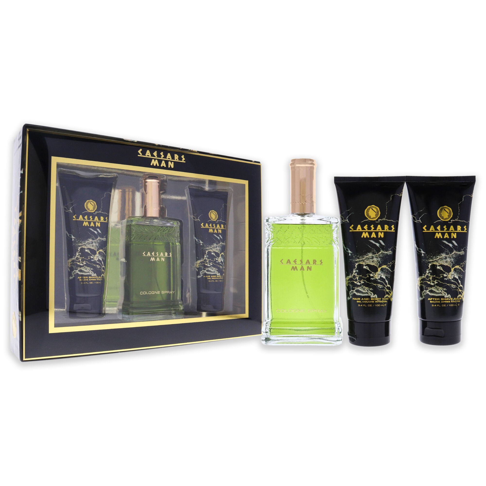 Caesars by Caesars for Men - 3 Pc Gift Set 4oz Cologne Spray, 3.3oz Hair And Body Wash, 3.3oz After Shave Balm, See Description, alternate image number 1