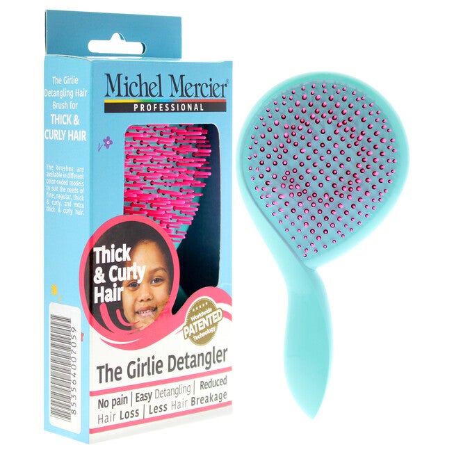 The Girlie Detangle Brush Thick and Curly Hair - Turquoise-Pink by Michel Mercier for Women- 1 Pc Hair Brush, See Description, alternate image number 2