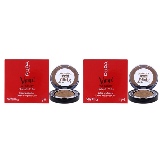 Vamp! Wet and Dry Baked Eyeshadow - 101 Precious Gold by Pupa Milano for Women - 0.035 oz Eye Shadow - Pack of 2, See Description, hi-res image number 0