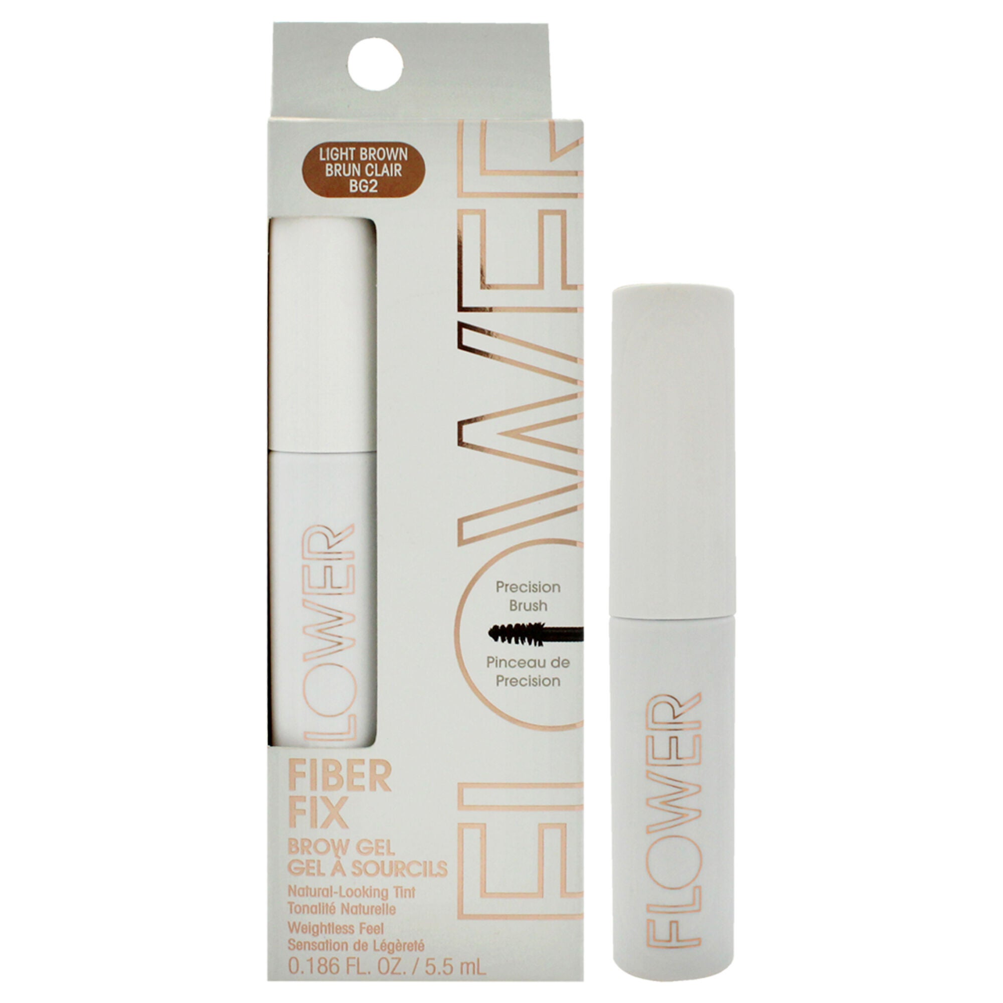 Fiber Fix Brow Gel - BG2 Light Brown by Flower Beauty for Women - 0.186 oz Eyebrow Gel, See Description, hi-res image number 0