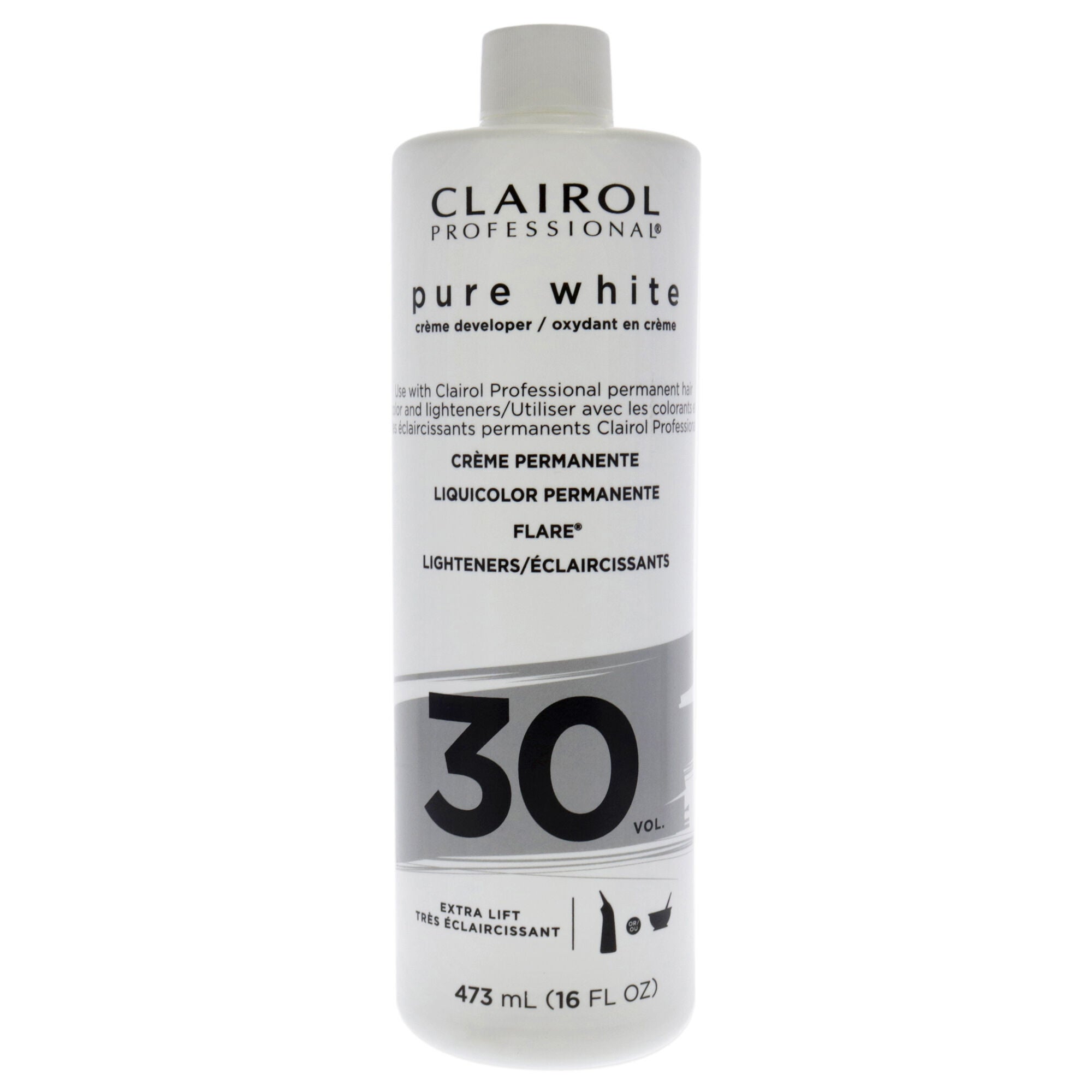 Pure White 30 Volume Creme Developer by Clairol for Unisex - 16 oz Lightener, See Description, hi-res image number 0