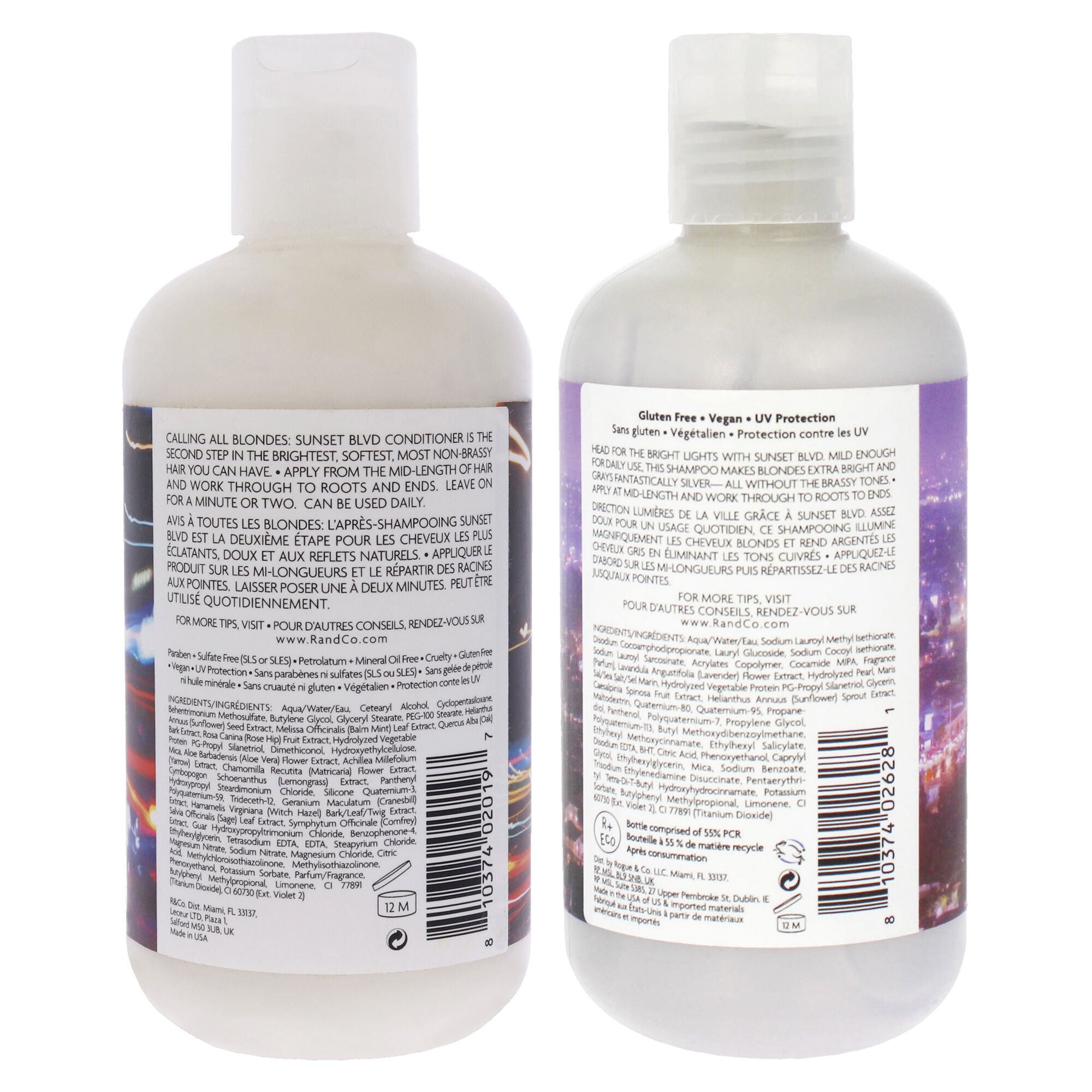 Sunset Blvd Blonde Shampoo and Conditioner Kit by R+Co for Unisex - 2 Pc Kit 8.5oz Shampoo, 8.5oz Conditioner, White, alternate image number 2