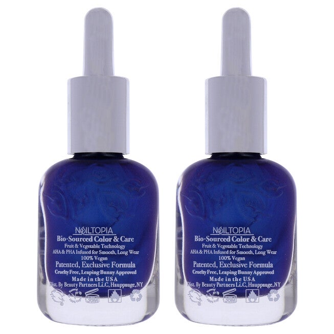 Bio-Sourced Chip Free Nail Lacquer - Ride The Wave by Nailtopia for Women - 0.41 oz Nail Polish - Pack of 2, See Description, alternate image number 1