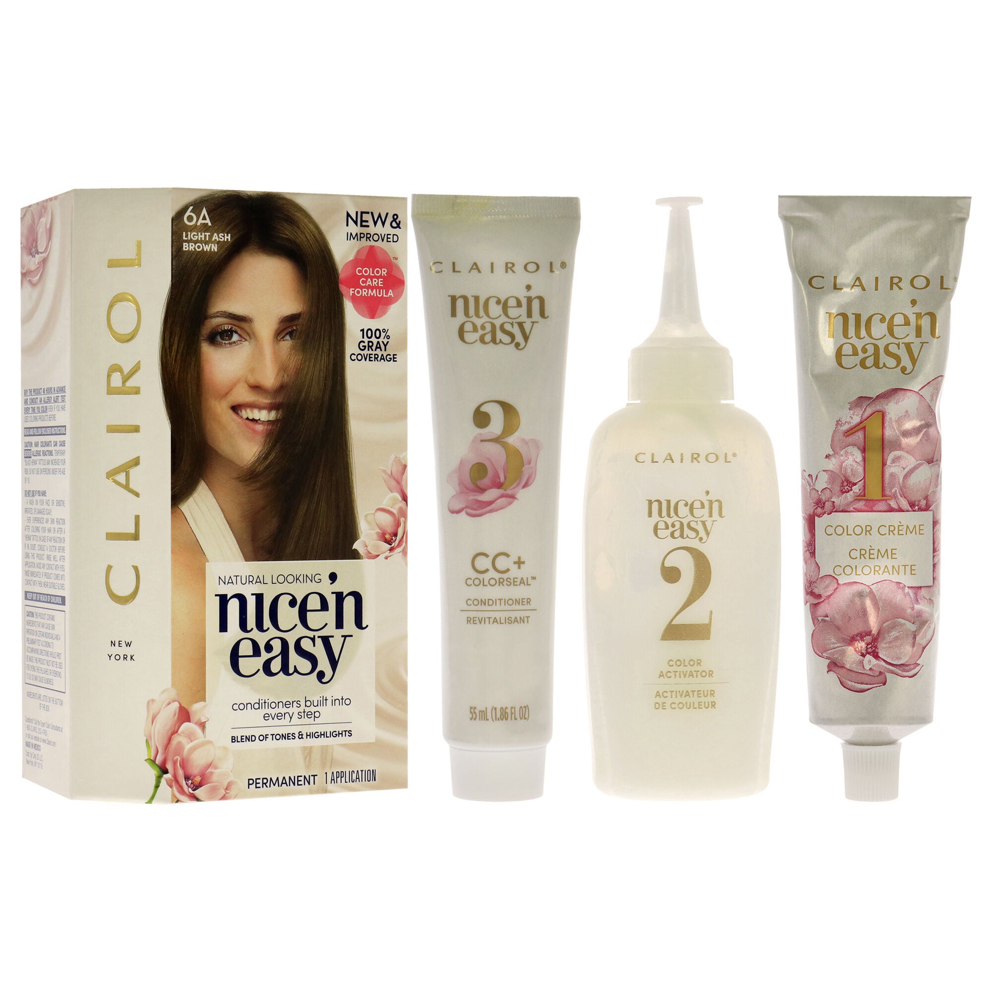 Nice n Easy Permanent Color - 6A 114 Light Ash Brown by Clairol for Women - 1 Application Hair Color, , alternate image number 7