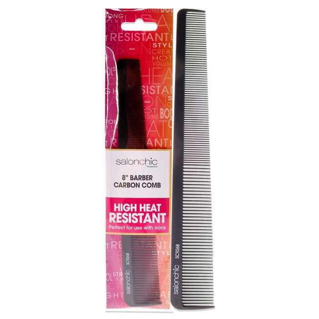 Barber Taper Carbon Comb High Heat Resistant 8 by SalonChic for Unisex - 1 Pc Comb, See Description, hi-res image number 0