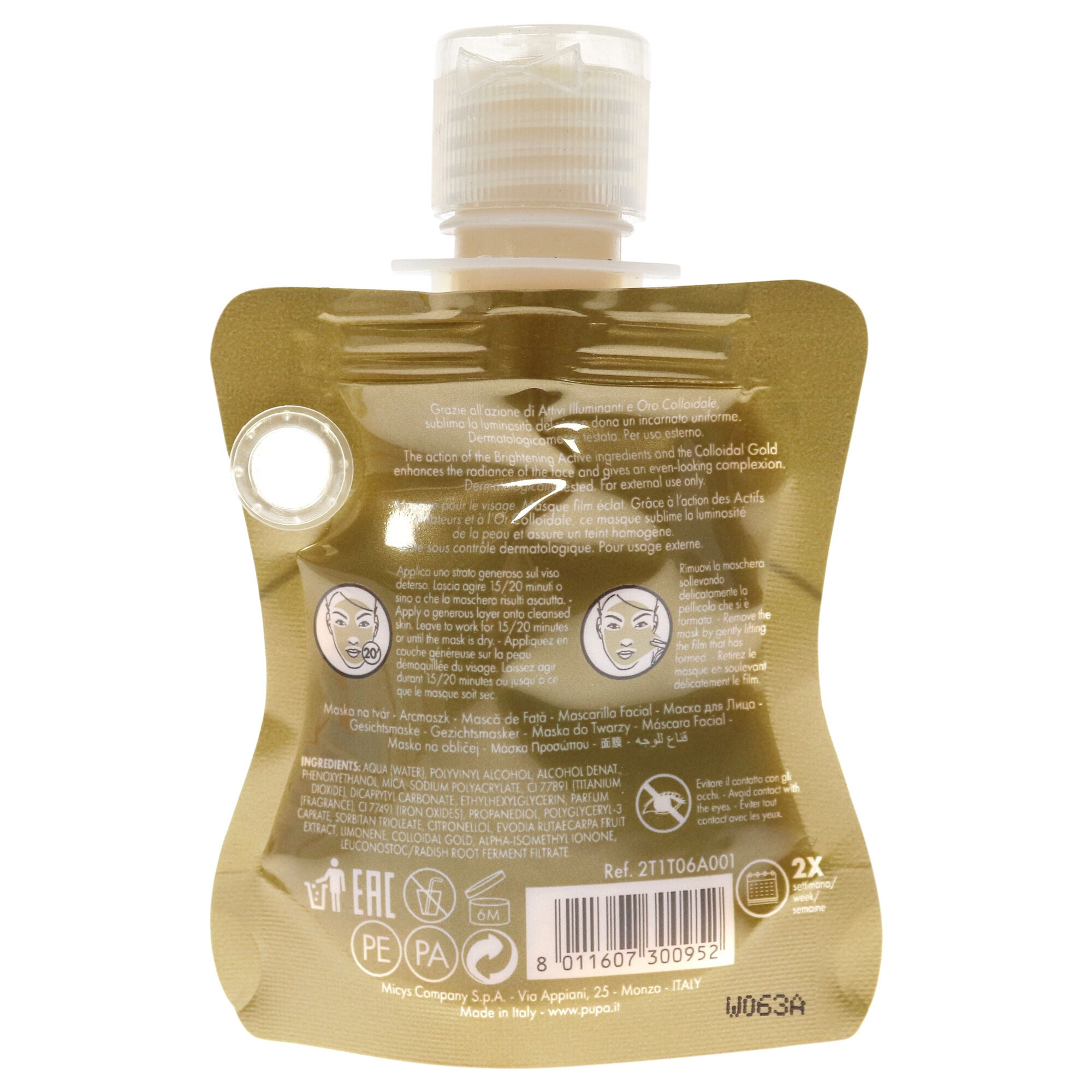 Peel-Off Brightening Face Mask by Pupa Milano for Unisex - 1 oz Mask, , alternate image number 3