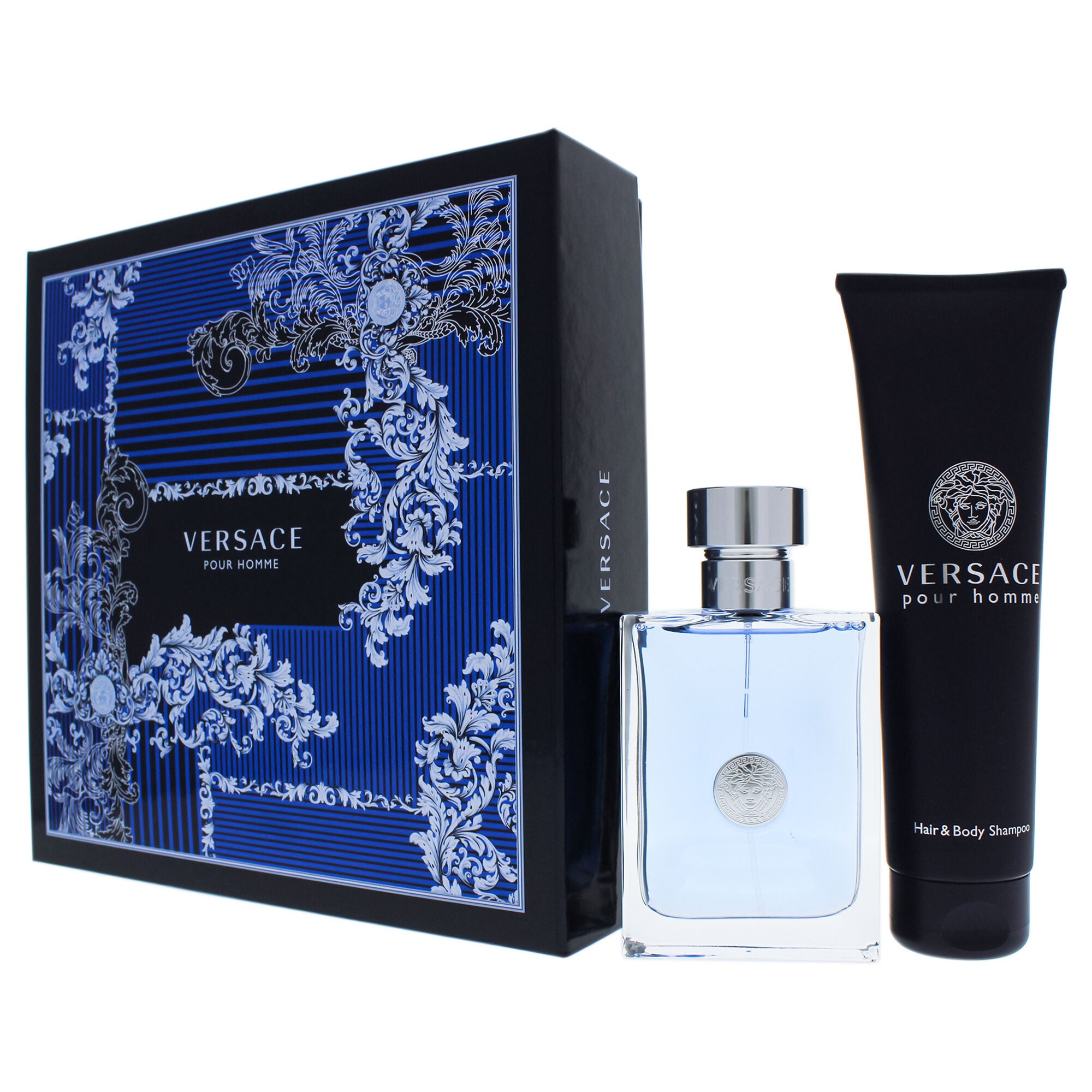 Versace Pour Homme by Versace for Men - 2 Pc Gift Set 3.4oz EDT Spray, 5.0oz Hair and Body Shampoo, See Description, alternate image number 2