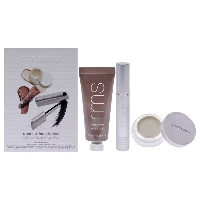 Shine plus Define Collection by RMS Beauty for Women - 3 Pc 0.28oz Eyelights Cream Eye Shadow, 0.17oz Living Luminizer, 0.34oz Mascara, See Description, hi-res image number 0