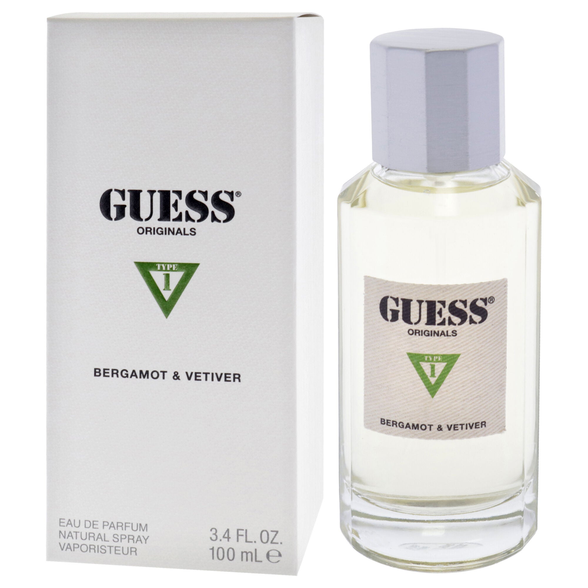 Guess Originals Type 1 Bergamot and Vetiver by Guess for Unisex - 3.4 oz EDP Spray, Clear, alternate image number 3