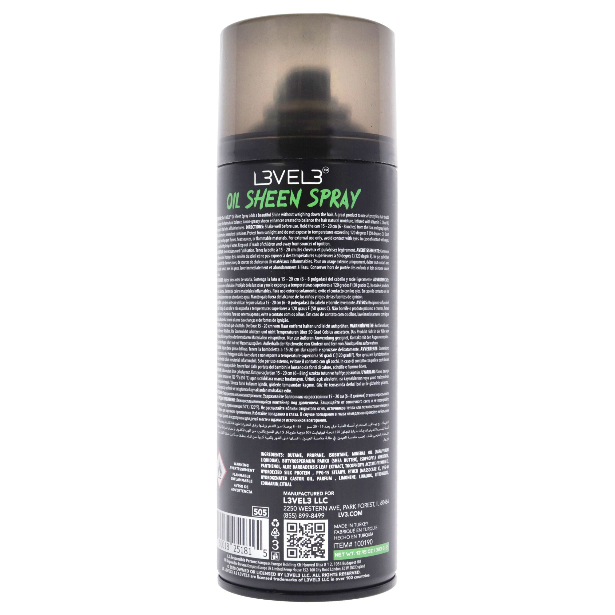 Oil Sheen Spray by L3VEL3 for Men - 12.95 oz Hair Spray, See Description, alternate image number 2