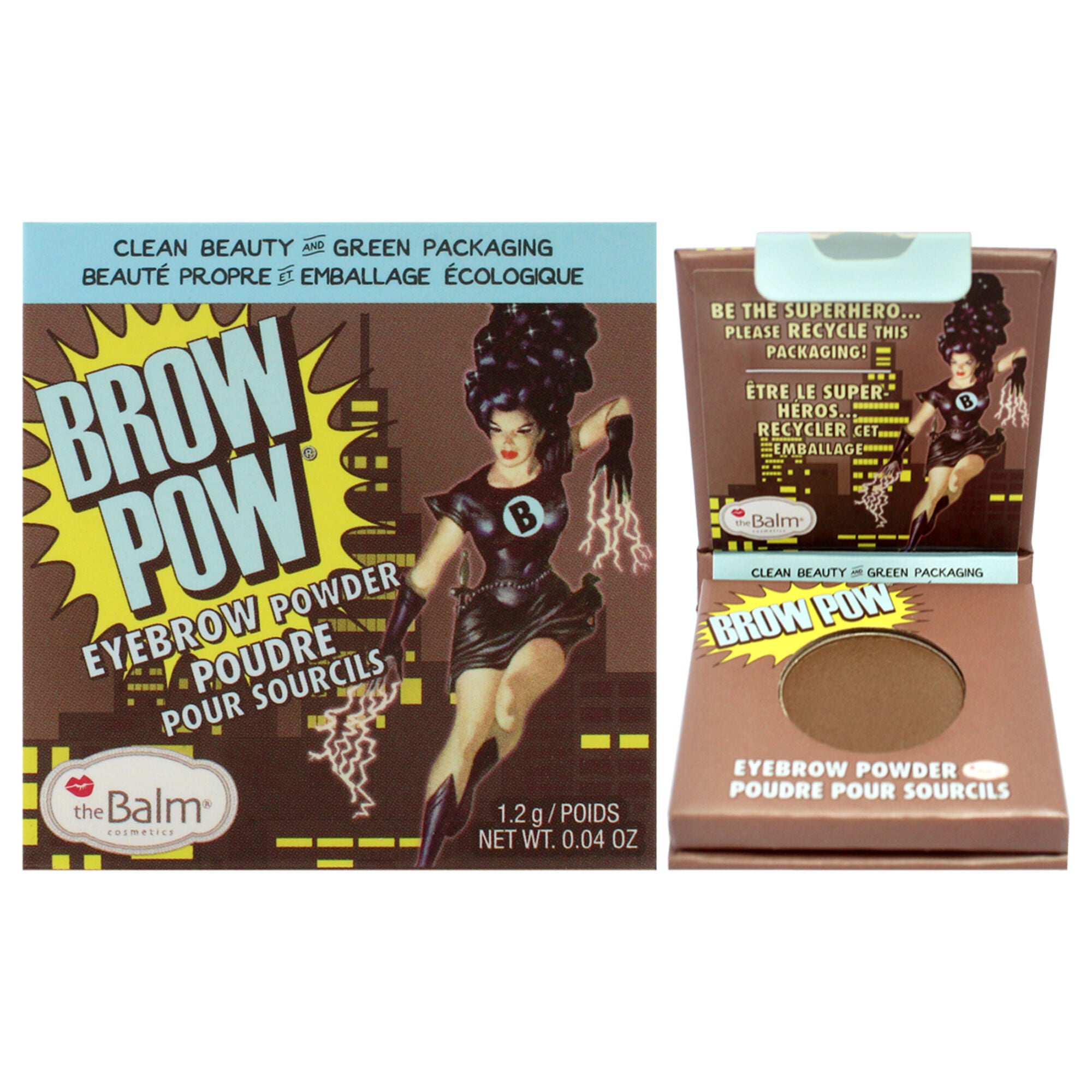 Brow Pow Eyebrow Powder - Dark Brown by the Balm for Women - 0.04 oz Eyebrow, See Description, hi-res image number 0