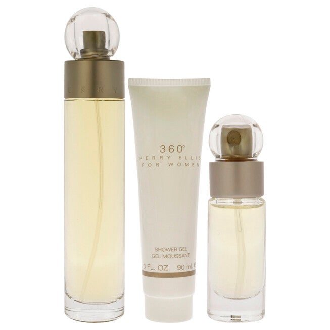 360 by Perry Ellis for Women - 3 Pc Gift Set 3.4oz EDT Spray, 0.25oz EDT Spray 3oz Shower Gel, See Description, alternate image number 1