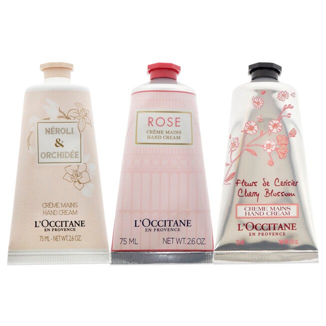 Pink Flowers Hand Cream Trio by LOccitane for Unisex - 3 x 2.6 oz Neroli and Orchidee Hand Cream, Rose Hand Cream, Cherry Blossom Hand Cream, See Description, alternate image number 4