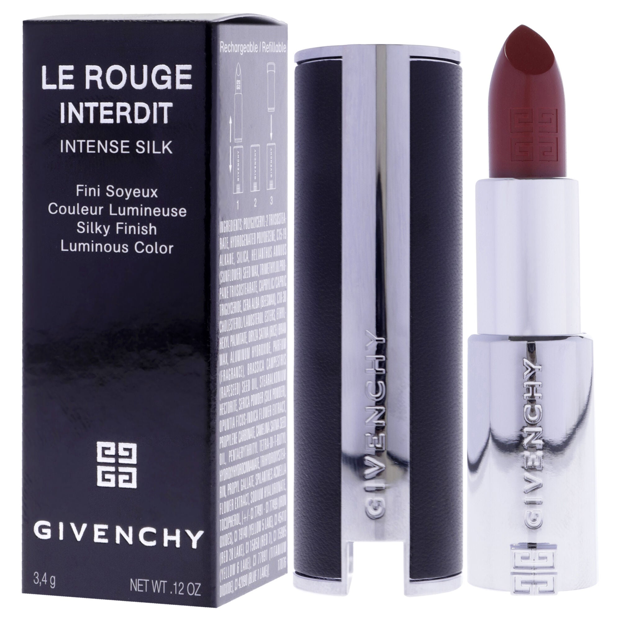 Le Rouge Interdit Intense Silk Lipstick - 333 L Iinterdit by Givenchy for Women - 0.12 oz Lipstick, See Description, alternate image number 3