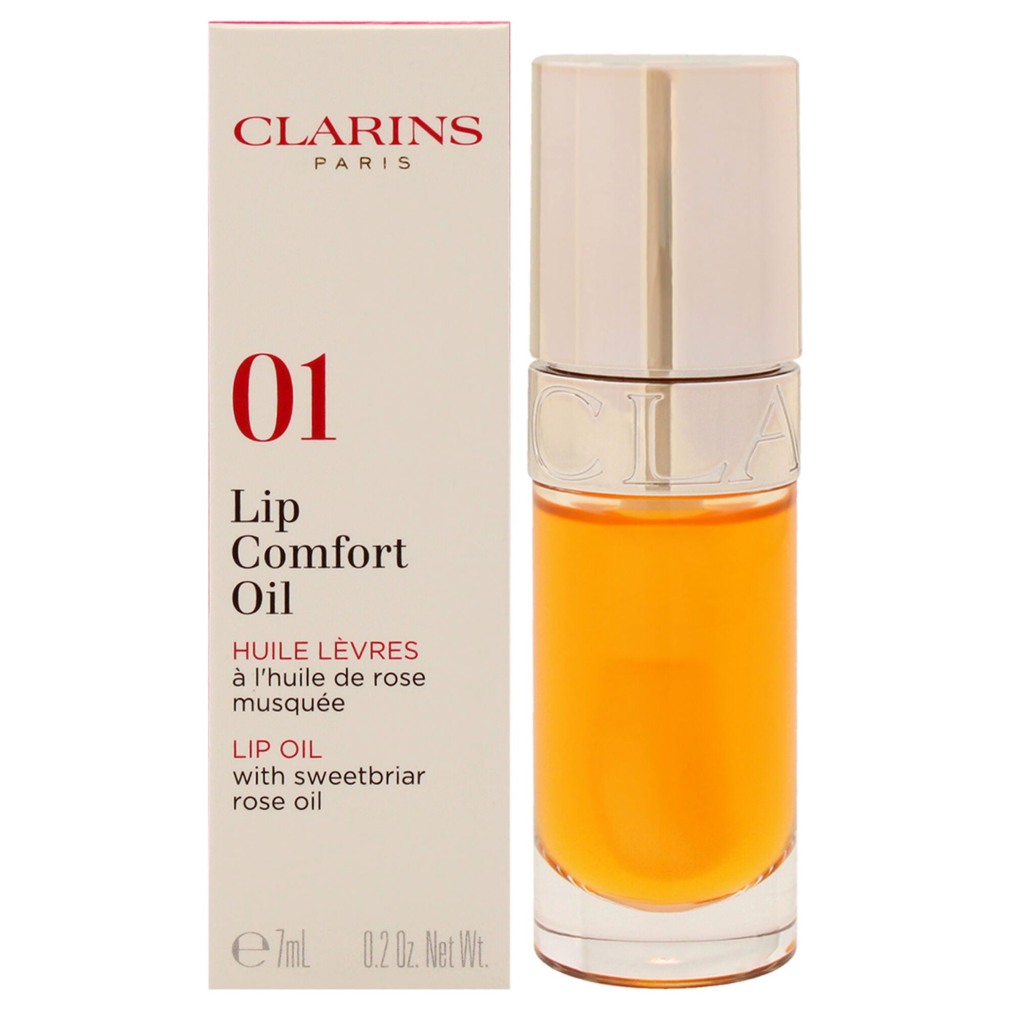 Lip Comfort Oil - 01 Honey by Clarins for Women - 0.2 oz Lip Oil, Yellow, hi-res image number 0