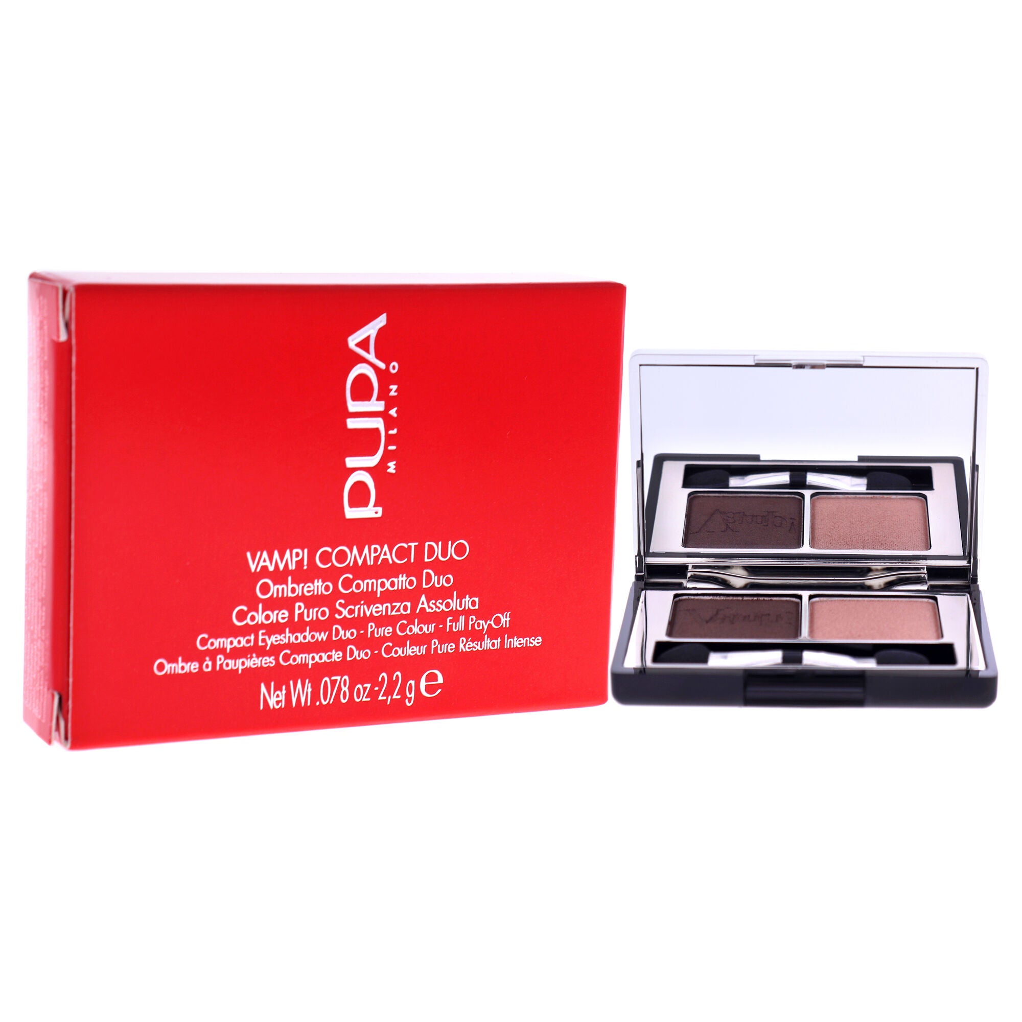 Vamp! Compact Duo Eyeshadow - 004 Bronze Amber by Pupa Milano for Women - 0.078 oz Eye Shadow, See Description, alternate image number 1