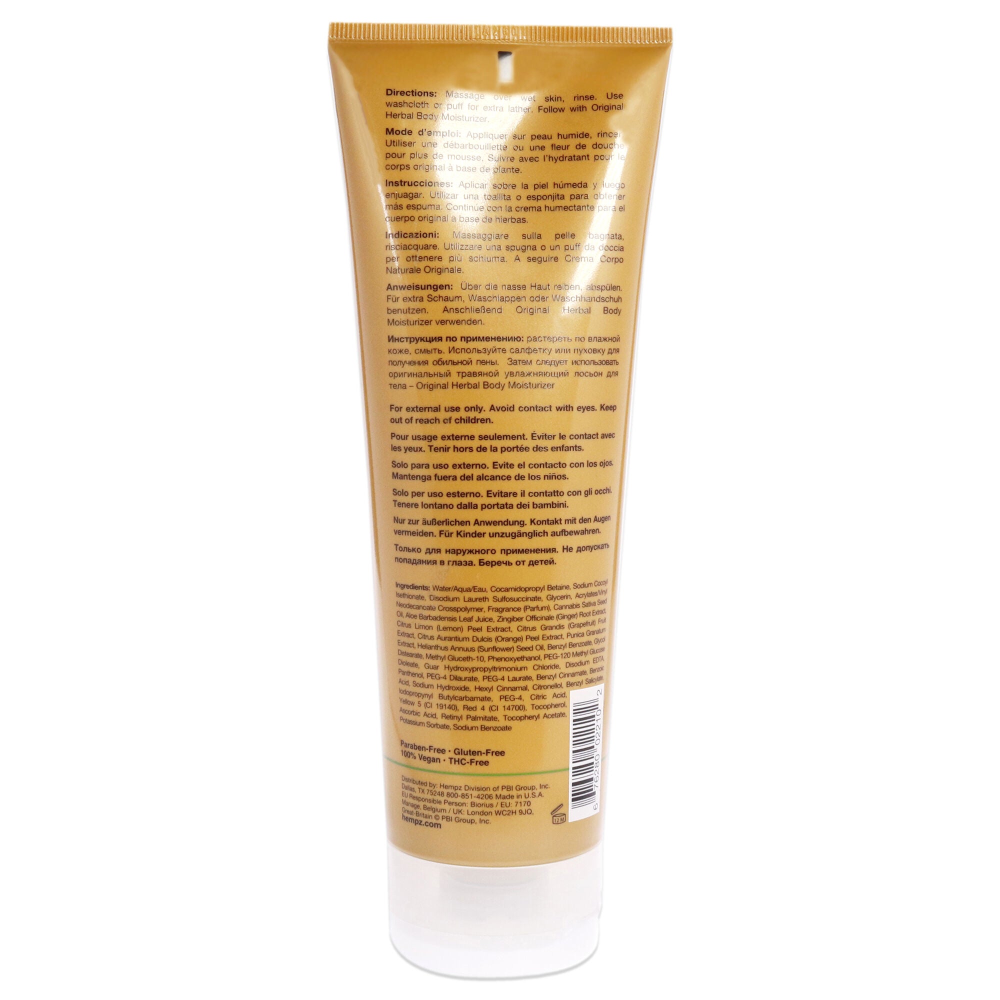 Original Invigorating Herbal Body Wash by Hempz for Unisex - 8.5 oz Body Wash, See Description, alternate image number 2