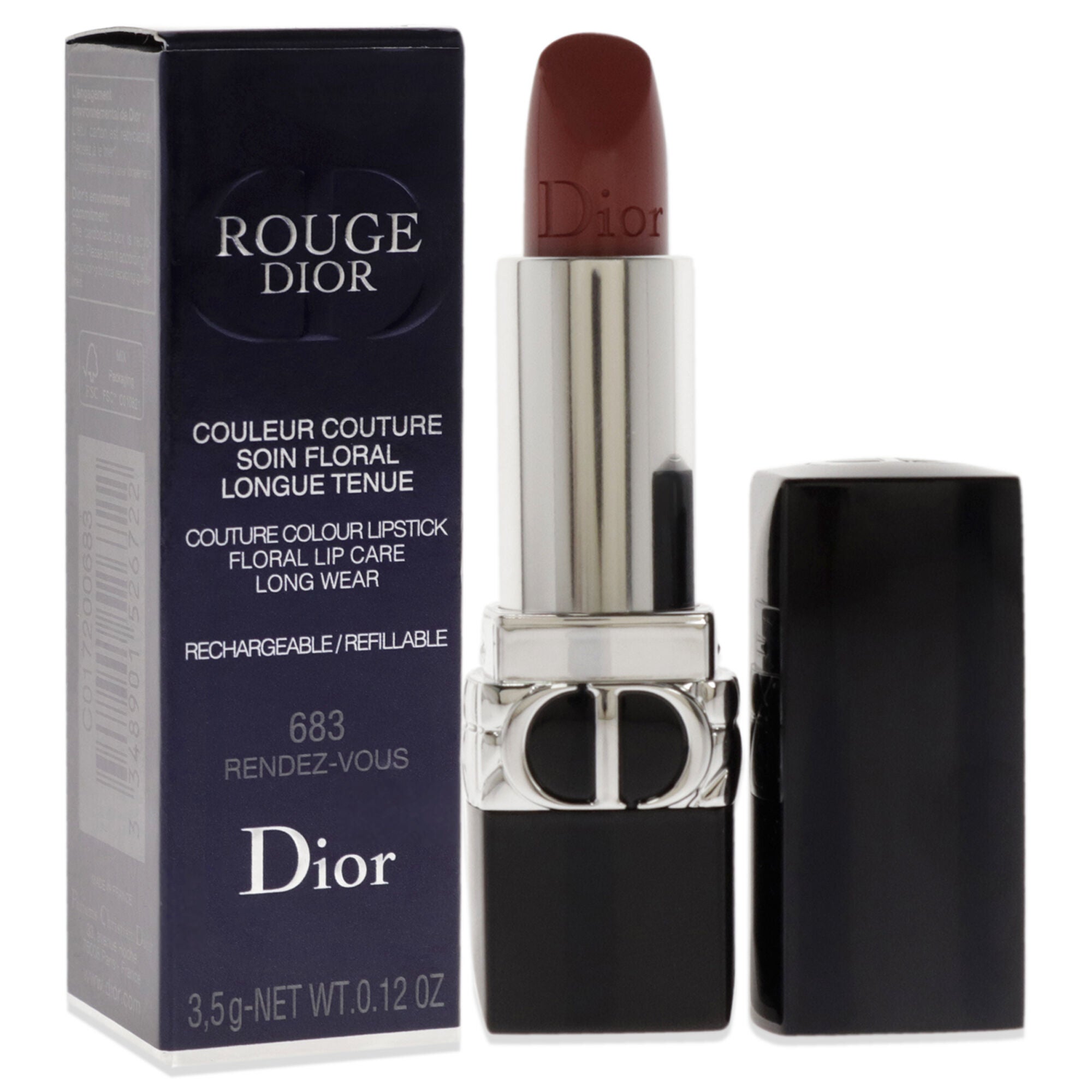 Rouge Dior Couture Lipstick Satin - 683 Rendez-Vous by Christian Dior for Women - 0.12 oz Lipstick (Refillable), See Description, alternate image number 2