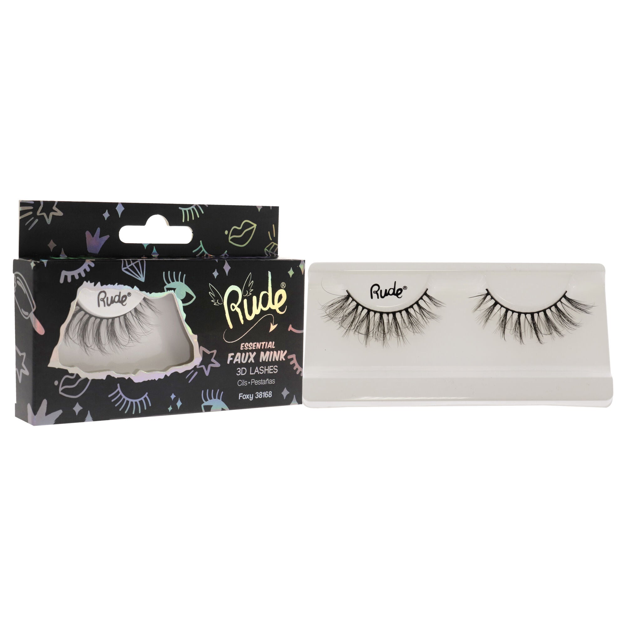Essential Faux Mink 3D Lashes - Foxy by Rude Cosmetics for Women - 1 Pc Pair, , alternate image number 6