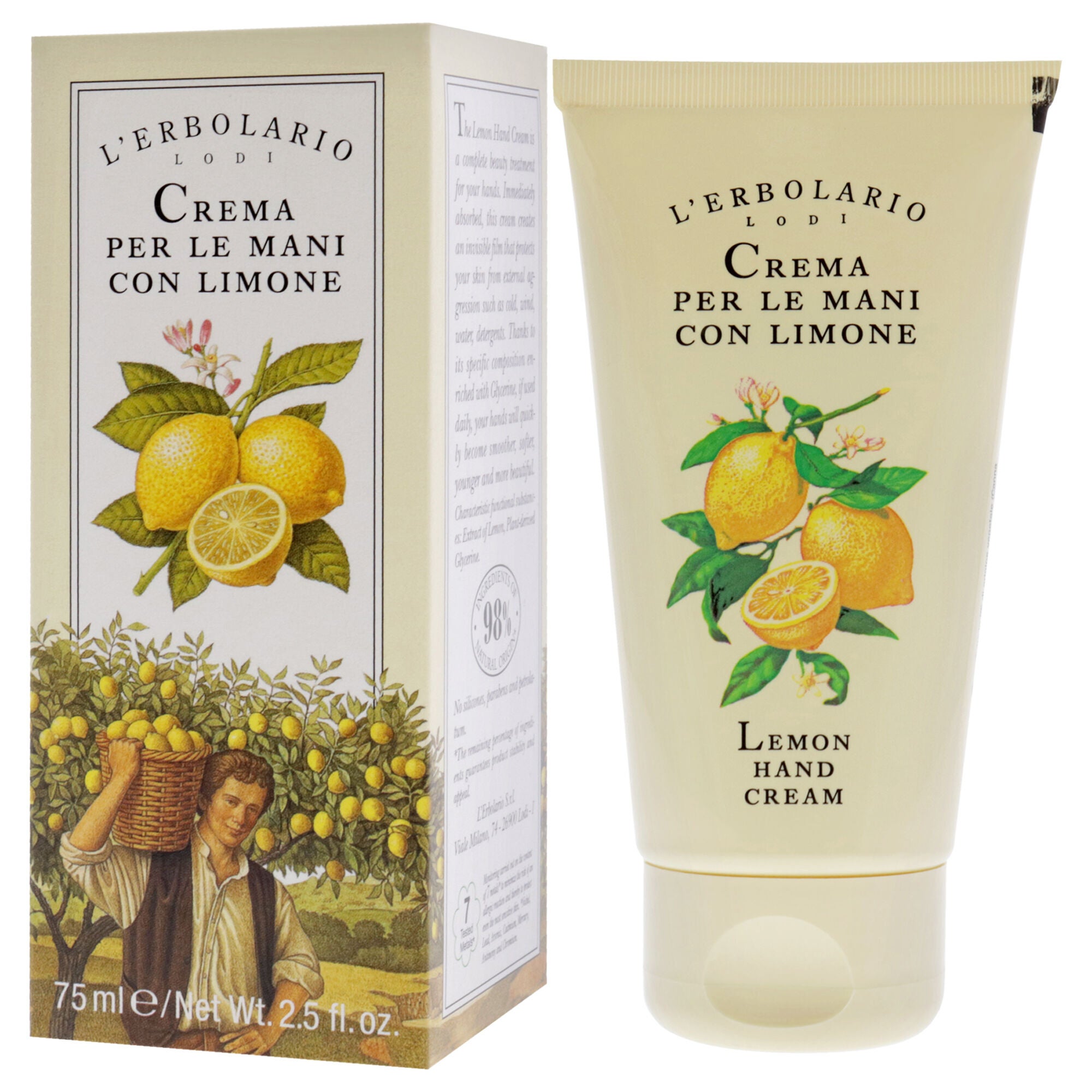 Hand Cream - Lemon by LErbolario for Unisex - 2.5 oz Cream, See Description, alternate image number 2