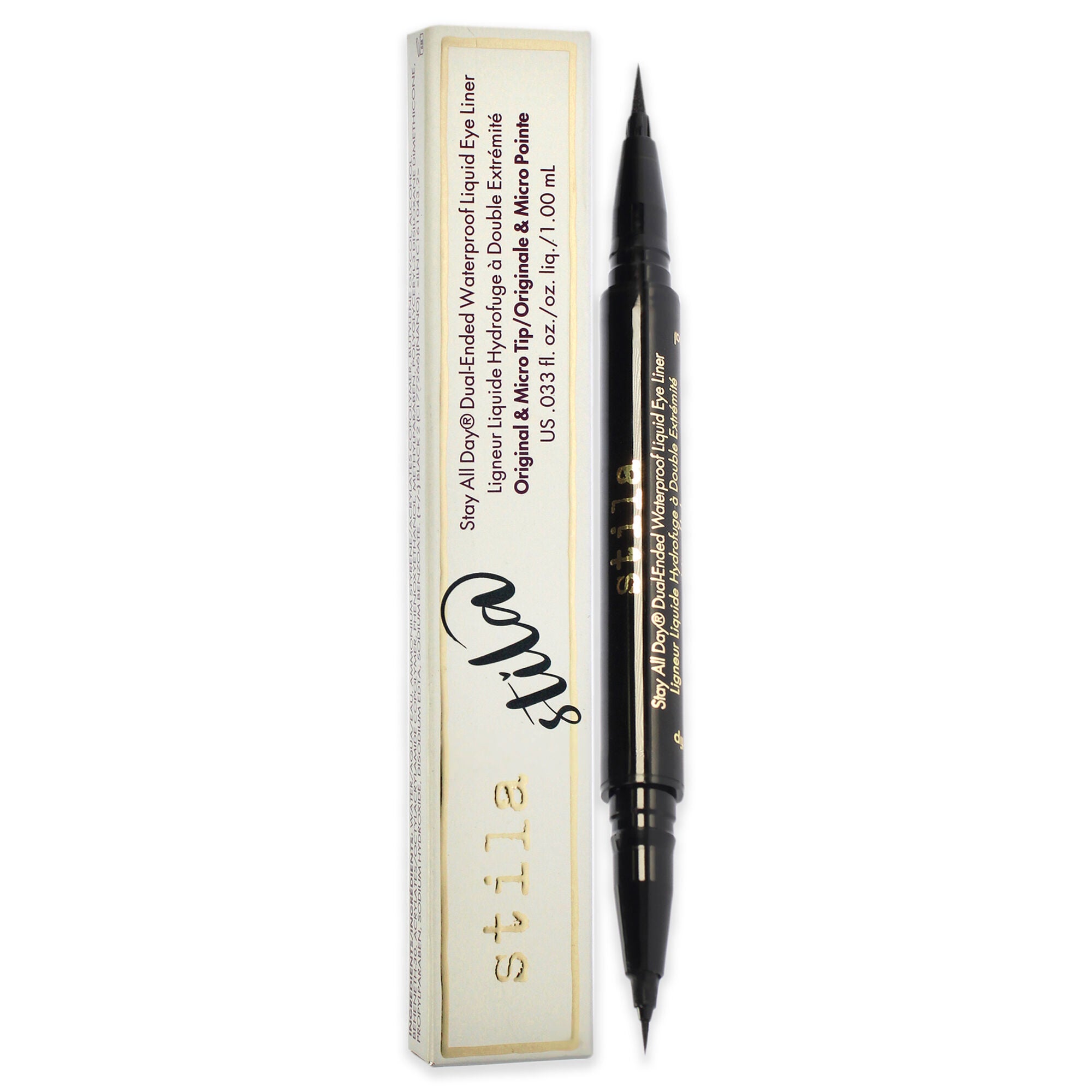 Stay All Day Dual-Ended Waterproof Liquid Eye Liner - Intense Black by Stila for Women - 0.033 oz Eyeliner, See Description, alternate image number 2