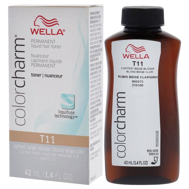 Color Charm Permanent Toner - T11 Lightest Beige Blonde by Wella for Unisex - 1.4 oz Toner, , alternate image number null