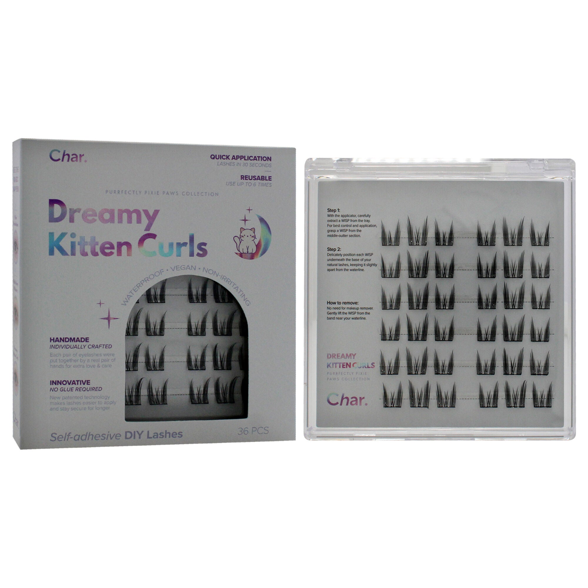 Eye Lashes - Dreamy Kitten Curls by Char Cosmetics for Women - 36 Pc Eyelashes, See Description, alternate image number 2