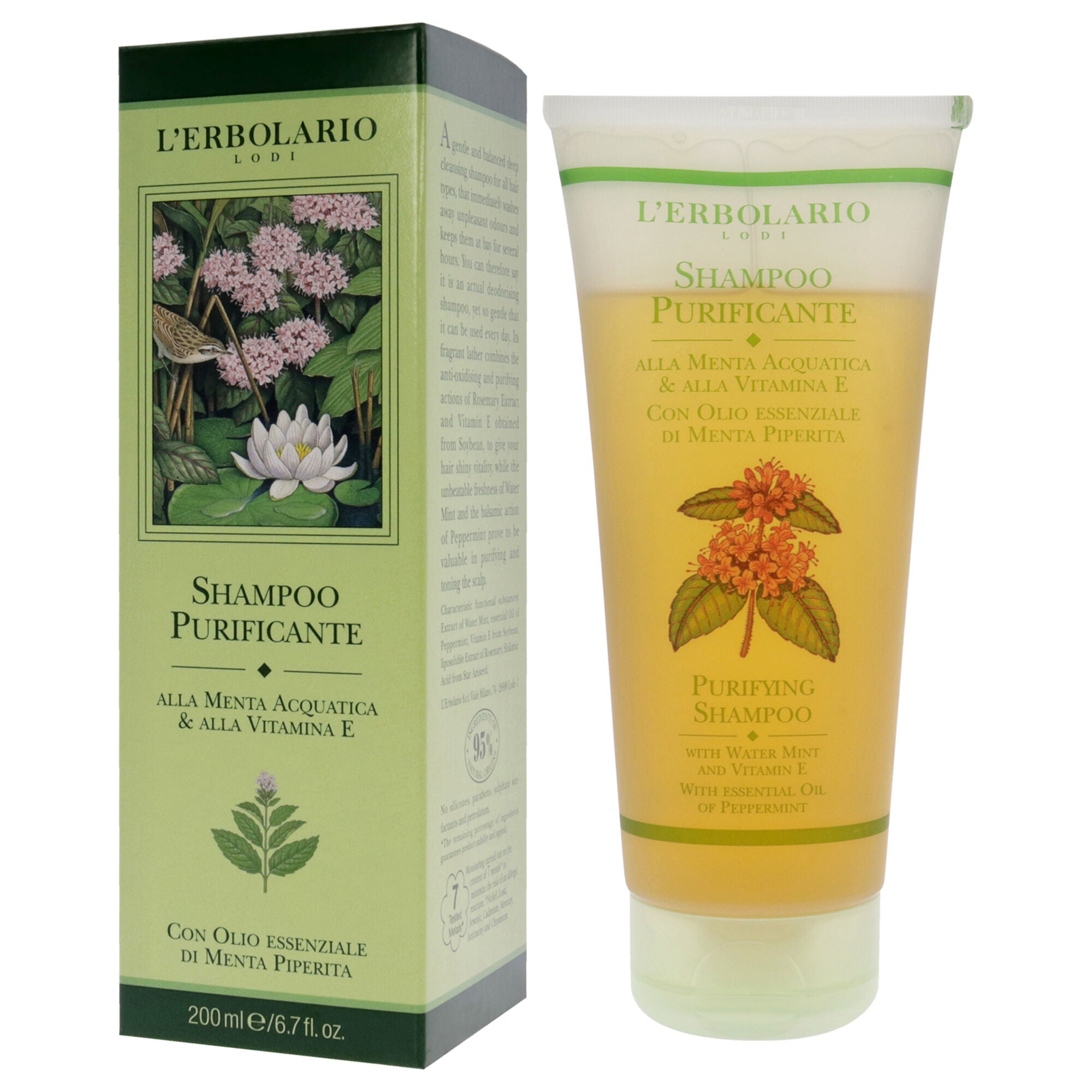 Purifying Shampoo by LErbolario for Unisex - 6.7 oz Shampoo, See Description, alternate image number 3