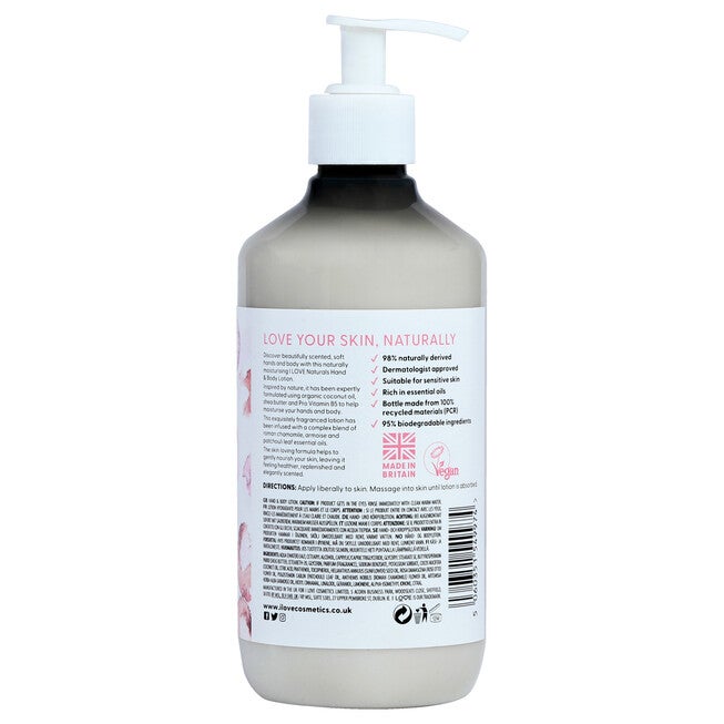 Naturals Hand and Body Lotion - Rose and Argan by I Love Cosmetics for Women - 16.9 oz Body Lotion, See Description, alternate image number 2