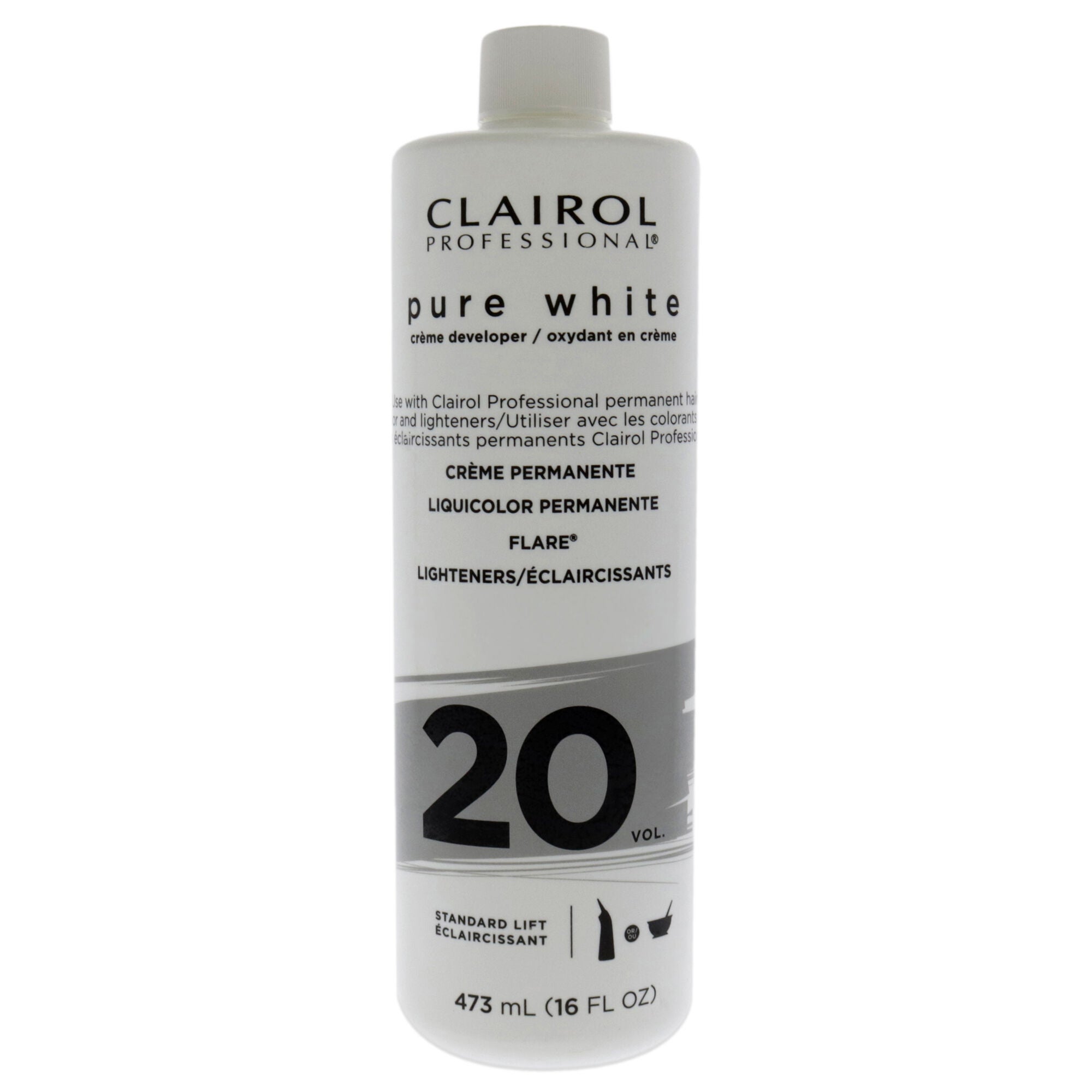 Pure White 20 Volume Creme Developer by Clairol for Unisex - 16 oz Lightener, See Description, hi-res image number 0