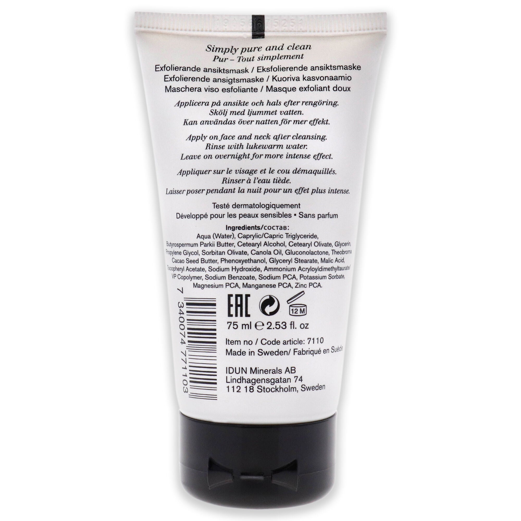 Gentle Face Peeling by Idun Minerals for Unisex - 2.53 oz Mask, See Description, alternate image number 2