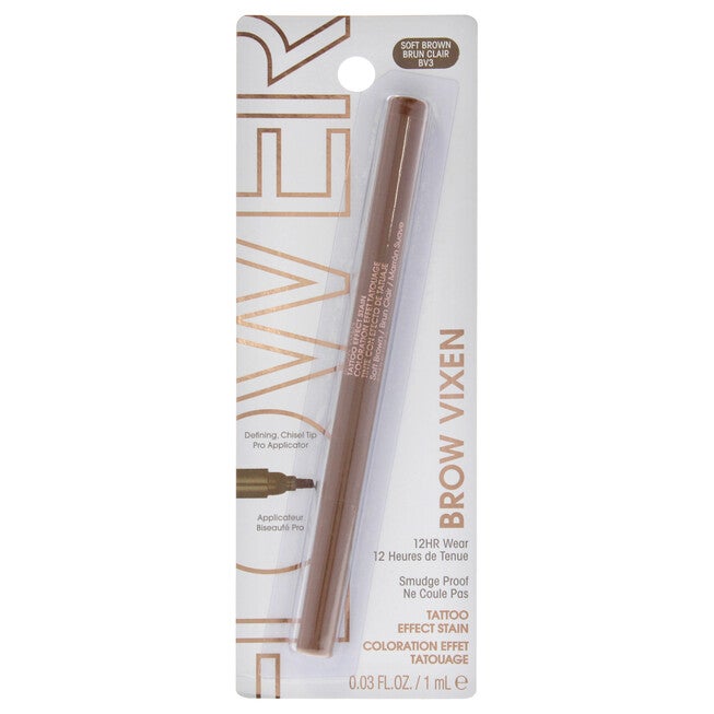 Brow Vixen Tattoo Effect Brow Stain - BV3 Soft Brown by Flower Beauty for Women - 0.03 oz Eyebrow, See Description, hi-res image number 0