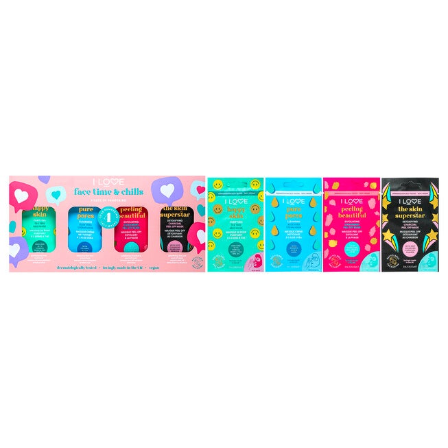 Face Time and Chills Face Mask by I Love Cosmetics for Women - 4 Pc Set, See Description, hi-res image number 0