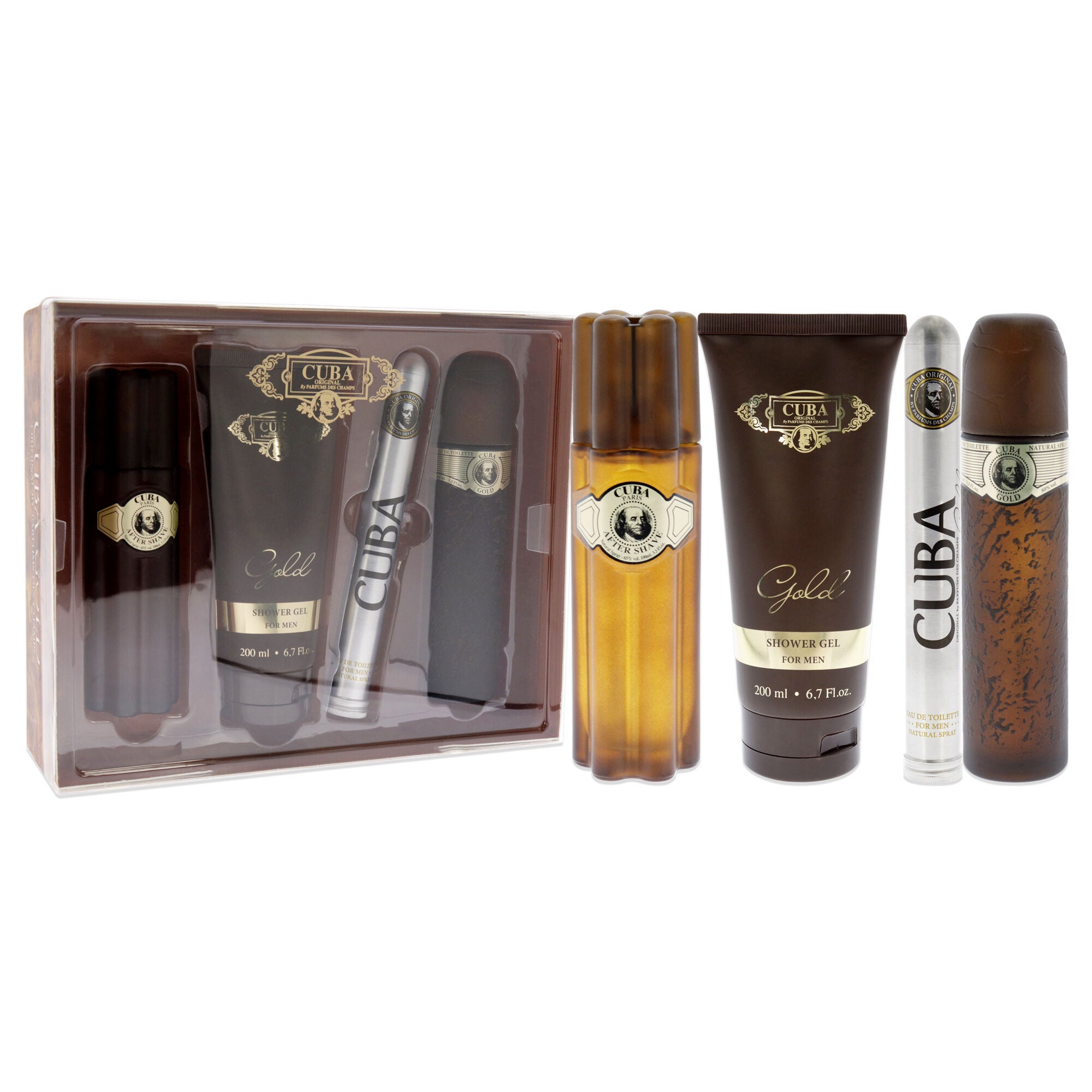 Cuba Gold by Cuba for Men - 4 Pc Gift Set 3.3oz EDT Spray, 1.17oz EDT Spray, 3.3oz After Shave, 6.7oz Shower Gel, , alternate image number 5